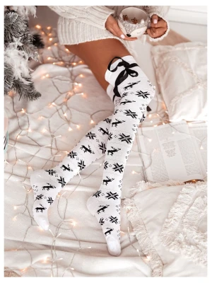 Zakolanówki świąteczne ze wstążką - wzór 5  magmac 