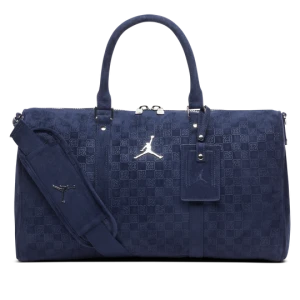 Zamszowa torba z monogramem Jordan (25 l) - Niebieski