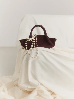 Zamszowa torebka w burgundowym kolorze TARANKO