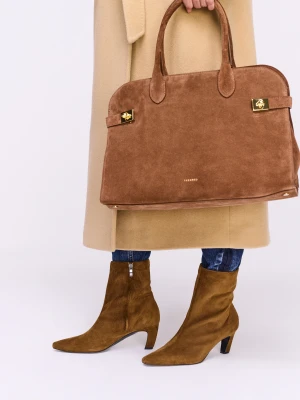 Zamszowe botki na niskim obcasie TARANKO