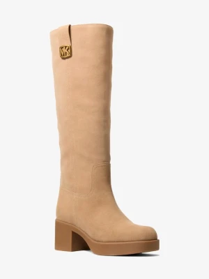 Zamszowe botki na platformie Bryant Michael Kors [3740] (Brązowy)