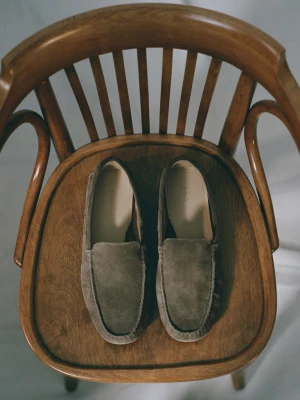 Zamszowe buty driver khaki - Mężczyzna - - MANGO MAN