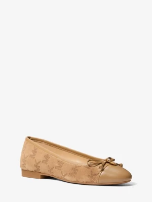 Zamszowe buty Piper Flex z wyszywanym logo Michael Kors [3740] (Brązowy)
