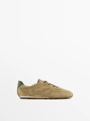 Zamszowe Buty Sportowe Z Ozdobnymi Elementami - Brązowy - - Massimo Dutti - Kobieta