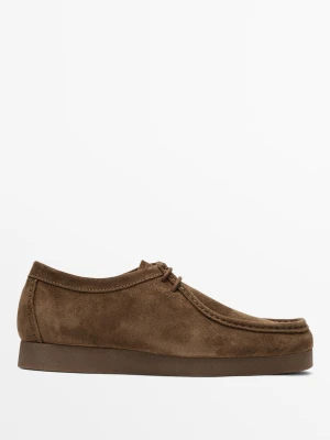 Zamszowe Buty Z Wypukłym Szwem - Brązowy - Massimo Dutti - Male