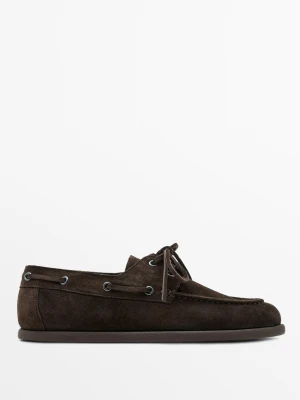 Zamszowe Buty Żeglarskie - Brązowy - Massimo Dutti - Male