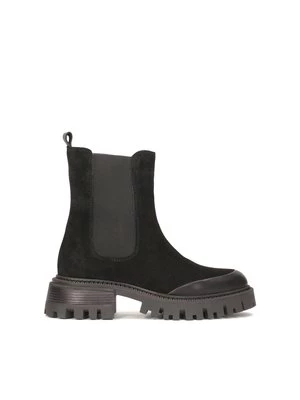 Zamszowe chelsea boots z gumowym noskiem Kazar