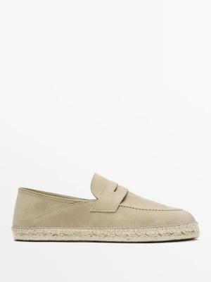 Zamszowe Espadryle Z Paskiem - Beżowy - Massimo Dutti - Male