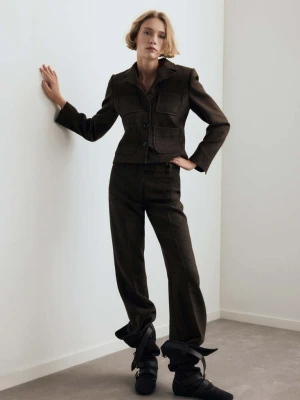 Zamszowe kozaki z klamrami ciemnoszary - Kobieta - - MANGO