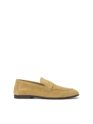 Zamszowe loafersy męskie z paskiem Kazar