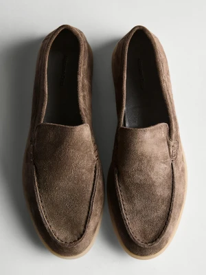 Zamszowe Mokasyny - Brązowy - Massimo Dutti - Female
