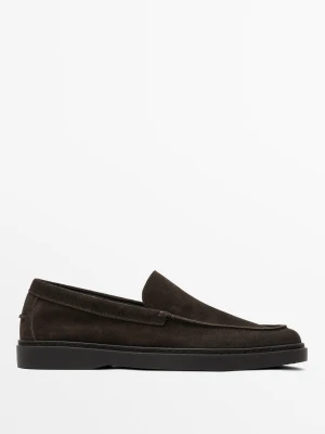Zamszowe Mokasyny - Brązowy - Massimo Dutti - Male