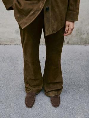 Zamszowe mokasyny czekoladowy - Kobieta - - MANGO