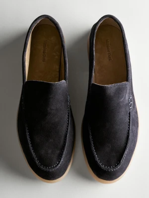 Zamszowe Mokasyny - Niebieski - Massimo Dutti - Female