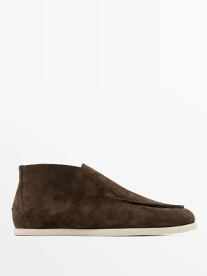 Zamszowe Mokasyny Typu Sztyblety - Brązowy - Massimo Dutti - Male