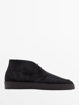 Zamszowe Półbuty Z Wypukłym Szwem - Ciemnomorski - Massimo Dutti - Male