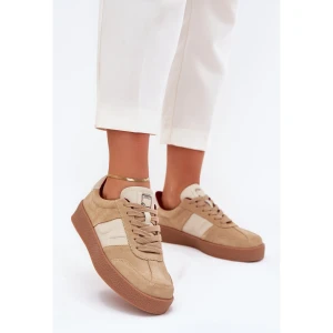 Zamszowe Sneakersy Damskie Big Star by Daniel Lopez SS2D4022 Beżowe beżowy