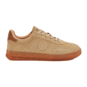 Zamszowe Sneakersy Damskie Big Star RR274849 HI-POLY System Beżowe beżowy