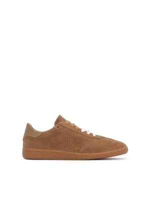 Zamszowe sneakersy męskie w odcieniu czekoladowego brązu Kazar