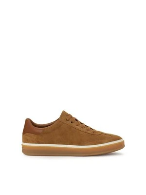 Zamszowe sneakersy w brązowym kolorze Kazar