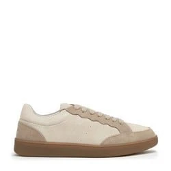 Zamszowe sneakersy z kontrastowymi elementami beżowe Wittchen