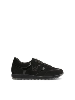 Zamszowe sneakersy z lakierowanymi wstawkami Kazar