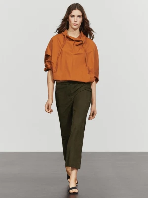 Zamszowe Spodnie - Khaki - Massimo Dutti - Female