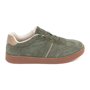 Zamszowe zielone sneakersy Sergio Leone