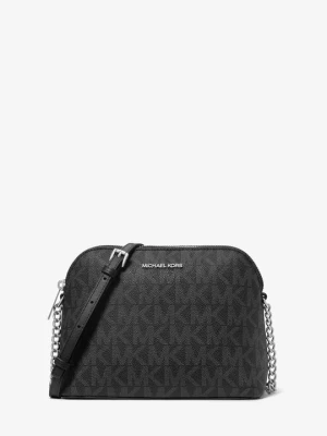 Zaokrąglona torebka do przewieszenia przez ramię Cindy z charakterystycznym logo Michael Kors CZARNY (Czarny)