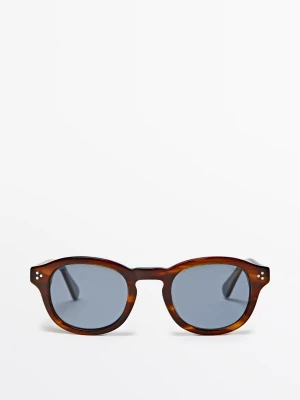 Zaokrąglone Okulary Przeciwsłoneczne - Karmelowy - Massimo Dutti - Male