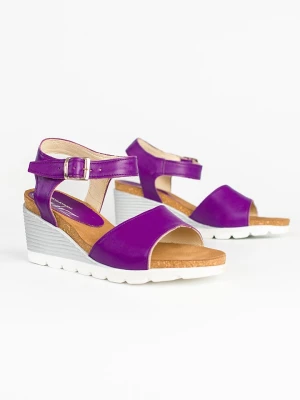 Zapato Skórzane sandały w kolorze fioletowym na koturnie rozmiar: 37