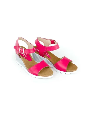 Zapato Skórzane sandały w kolorze różowym na koturnie rozmiar: 40
