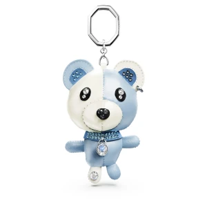 Zawieszka do torebki Teddy, Niedźwiedź, Niebieska, Powłoka z rodu Swarovski