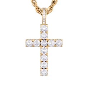 Zawieszka ICED STUFF Diamond Cross Złoty