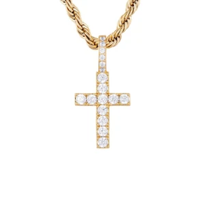 Zawieszka ICED STUFF Micro Diamond Cross Złoty