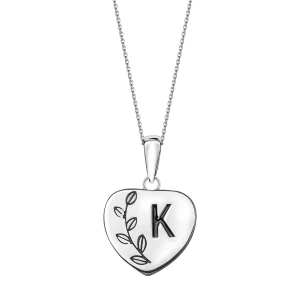 Zawieszka srebrna z czarną emalią - serce - Hearts Hearts - Biżuteria YES