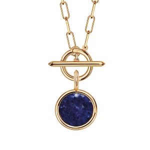 Zawieszka srebrna pozłacana z lapis lazuli - Medaliony Medaliony - Biżuteria YES