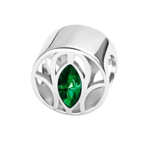 Zawieszka srebrna z zieloną cyrkonią - Pavoni Pavoni - Biżuteria YES