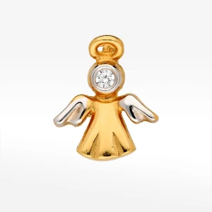 Zawieszka ze złota aniołek z białą cyrkonią Filipowicz