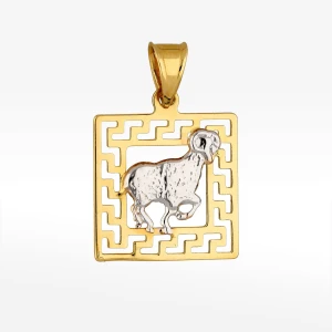 Zawieszka ze złota baran z wzorem greckim Filipowicz