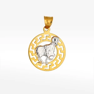 Zawieszka ze złota baran z wzorem greckim Filipowicz