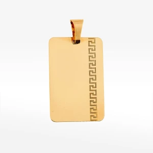 Zawieszka ze złota blaszka z wzorem greckim Filipowicz