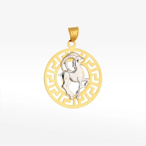 Zawieszka ze złota koziorożec z wzorem greckim Filipowicz