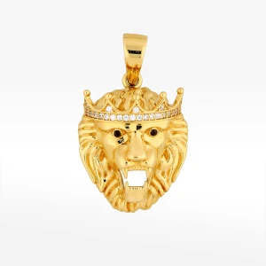 Zawieszka ze złota lew z białymi cyrkoniami Filipowicz