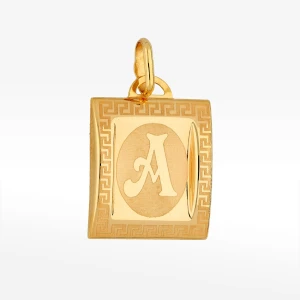 Zawieszka ze złota litera A z wzorem greckim Filipowicz