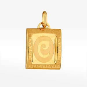 Zawieszka ze złota litera C z wzorem greckim Filipowicz