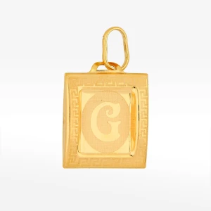 Zawieszka ze złota litera G z wzorem greckim Filipowicz