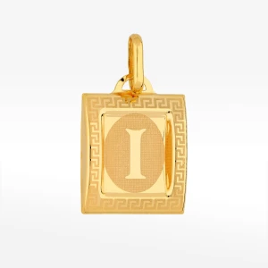 Zawieszka ze złota litera I z wzorem greckim Filipowicz