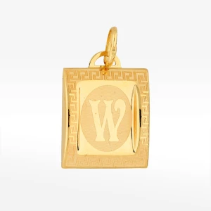 Zawieszka ze złota litera W z wzorem greckim Filipowicz