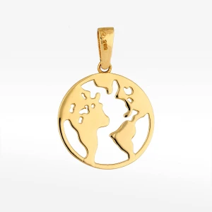 Zawieszka ze złota mapa świata Filipowicz